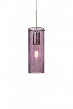 Besa Lighting 1JT-JUNI10PL-SN - Besa, Juni 10 Cord Pendant, Plum Bubble, Satin Nickel, 1x60W Medium Base