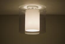 Besa Lighting 1KM-S18407-SN - Besa Ceiling Pahu 12 Satin Nickel Transparent Smoke/Opal 1x100W Medium Base