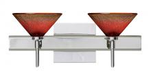 Besa Lighting 2SW-117681-CR-SQ - Besa Wall With SQ Canopy Kona Chrome Sunset 2x40W G9