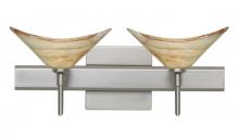 Besa Lighting 2SW-191383-SN-SQ - Besa Wall With SQ Canopy Hoppi Satin Nickel Mocha 2x40W G9