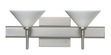 Besa Lighting 2SW-282453-SN-SQ - Besa Wall With SQ Canopy Kona Satin Nickel White Starpoint 2x40W G9