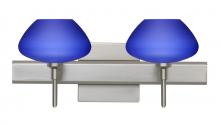 Besa Lighting 2SW-541087-SN-SQ - Besa Wall With SQ Canopy Peri Satin Nickel Blue Matte 2x40W G9