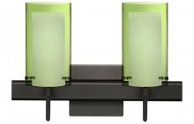 Besa Lighting 2SW-L44007-BR-SQ - Besa Pahu 4 Wall With SQ Canopy 2SW Transparent Olive/Opal Bronze 2x40W G9