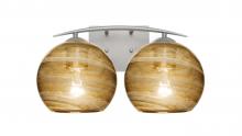 Besa Lighting 2WC-JILLYAM-SN - Besa, Jilly Vanity, Vapor Amber, Satin Nickel Finish, 2x60W Incandescent