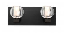 Besa Lighting 2WF-BOCACL-BK - Besa, Boca Vanity, Clear, Black Finish, 2x40W G9 Base