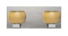 Besa Lighting 2WF-KENOGD-LED-SN - Besa, Keno Vanity, Gold Sand, Satin Nickel Finish, 2x3W LED