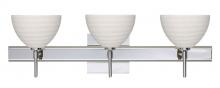 Besa Lighting 3SW-4679KR-CR-SQ - Besa Wall With SQ Canopy Brella Chrome Chalk 3x40W G9