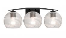 Besa Lighting 3WC-JILLYCL-BK - Besa, Jilly Vanity, Vapor Clear, Black Finish, 3x60W E26 Base