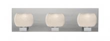 Besa Lighting 3WF-KENOWH-SN - Besa, Keno Vanity, White Sand, Satin Nickel Finish, 3x60W Halogen