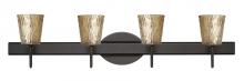 Besa Lighting 4SW-5125GF-BR - Besa Wall Nico 4 Bronze Stone Gold Foil 4x40W G9