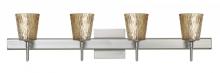 Besa Lighting 4SW-5125GF-SN-SQ - Besa Wall With SQ Canopy Nico 4 Satin Nickel Stone Gold Foil 4x40W G9