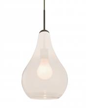 Besa Lighting J-LEONMW-BR - Besa, Leon Cord Pendant for Multiport Canopy, Milky White, Bronze Finish, 1x60W Mediu