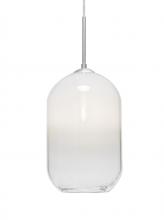 Besa Lighting J-OMEGA12WH-SN - Besa, Omega 12 Cord Pendant For Multiport Canopies, White/Clear, Satin Nickel Finish