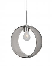 Besa Lighting J-PLATOSM-SN-NI - Besa, Plato Cord Pendant For Multiport Canopies, Smoke, Satin Nickel Finish, 1x60W Me