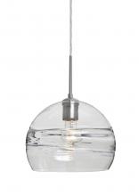 Besa Lighting J-SPIR10CL-SN - Besa Spirit 10 Pendant For Multiport Canopy, Clear, Satin Nickel Finish, 1x60W Medium