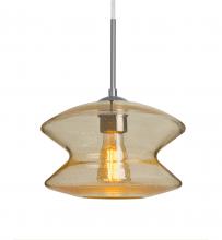 Besa Lighting J-ZENGD-EDIL-SN - Besa, Zen Cord Pendant For Multiport Canopy, Gold Bubble, Satin Nickel Finish, 1x8W L