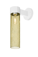Besa Lighting JUNI16GD-WALL-EDIL-WH - Besa, Juni 16 Outdoor Sconce, Gold Bubble, White Finish, 1x4W LED Filament