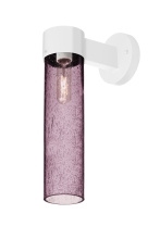 Besa Lighting JUNI16PL-WALL-EDIL-WH - Besa, Juni 16 Outdoor Sconce, Plum Bubble, White Finish, 1x4W LED Filament