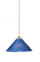 Besa Lighting RXP-282484-SN - Besa Pendant Kona Satin Nickel Blue Starpoint 1x50W Halogen