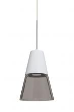 Besa Lighting RXP-TIMO6WS-LED-SN - Besa, Timo 6 Cord Pendant,Smoke/White, Satin Nickel Finish, 1x9W LED