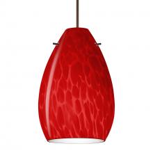 Besa Lighting X-1713RC-BR - Besa, Pera 6 Cord Pendant for Multiport Canopy, Red Cloud, Bronze Finish, 1x50W MAX GY6.35 Base