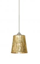 Besa Lighting X-5125GF-LED-SN - Besa Pendant For Multiport Canopy Nico 4 Satin Nickel Stone Gold Foil 1x5W LED