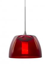 Besa Lighting X-SPURRD-LED-SN - Besa Spur Cord Pendant For Multiport Canopy, Red, Satin Nickel Finish, 1x3W LED