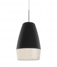 Besa Lighting J-ABU12BK-SN - Besa, Abu 12 Cord Pendant for Mulitport Canopy, Black/Glitter, Satin Nickel Finish
