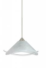 Besa Lighting 1XT-181304-SN - Besa Pendant Hoppi Satin Nickel Marble/Clear 1x50W Halogen