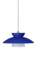 Besa Lighting 1XT-271823-SN - Besa Pendant Trilo 7 Satin Nickel Blue Matte 1x50W Halogen