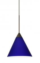 Besa Lighting 1XP-5121CM-BR - Besa Pendant Kani Bronze Cobalt Blue Matte 1x50W Halogen