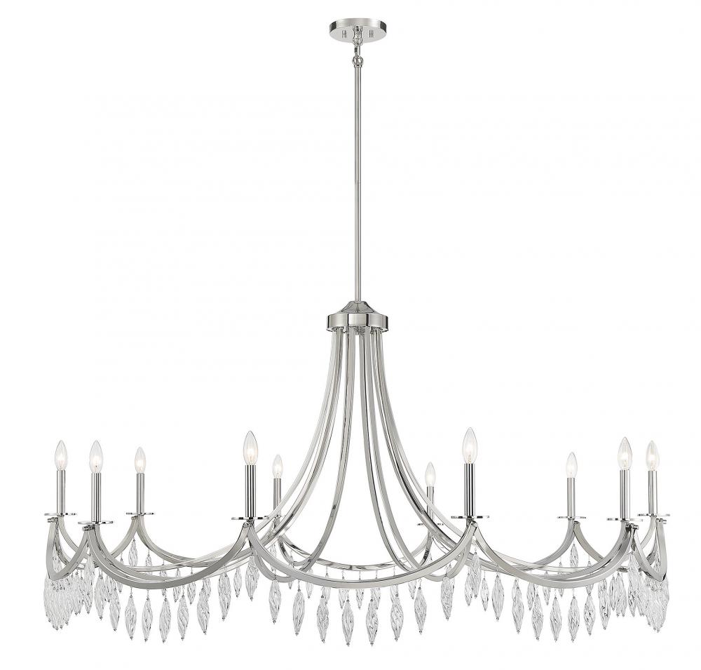 Kameron 10-Light Chandelier in Polished Nickel