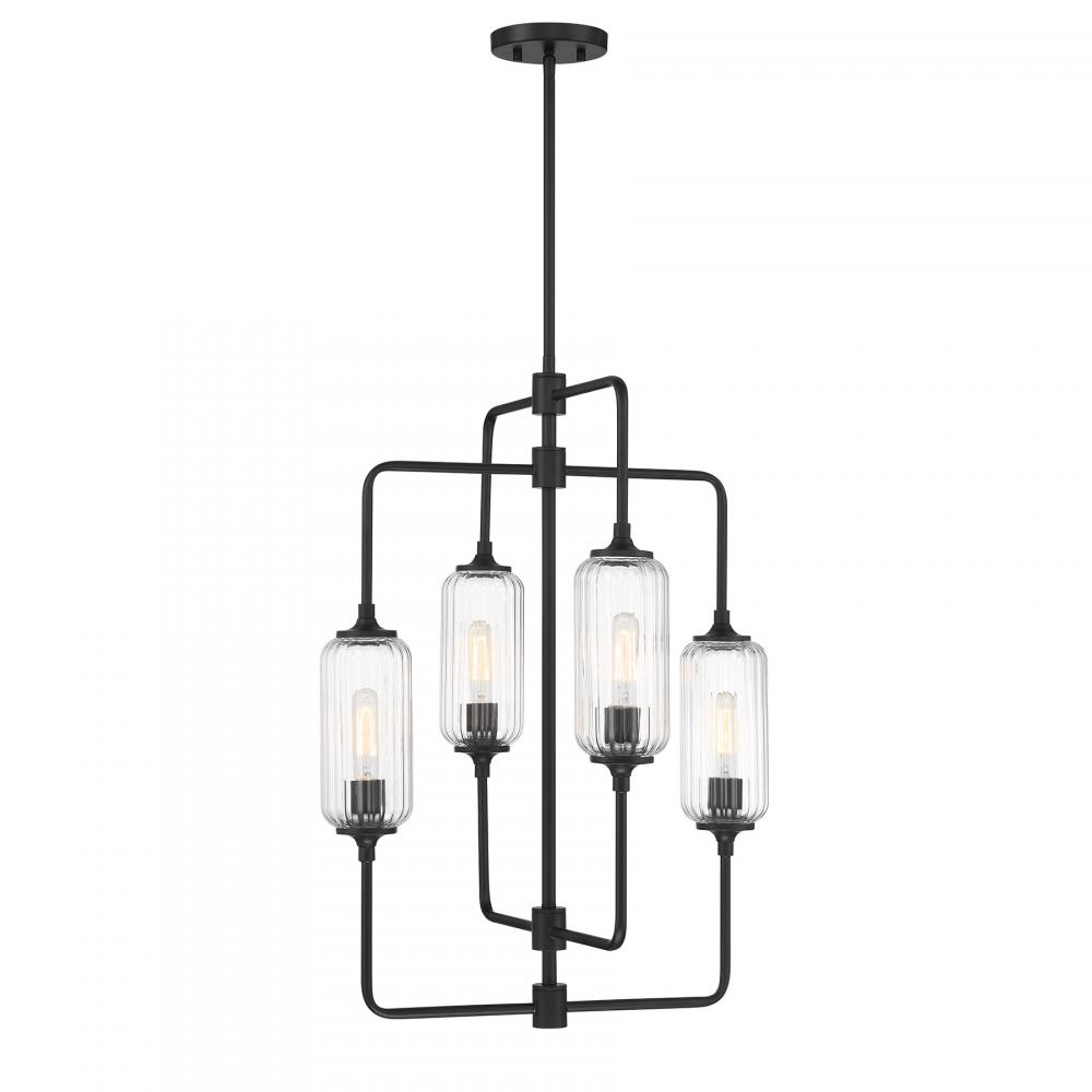 Holton 4-Light Chandelier in Matte Black