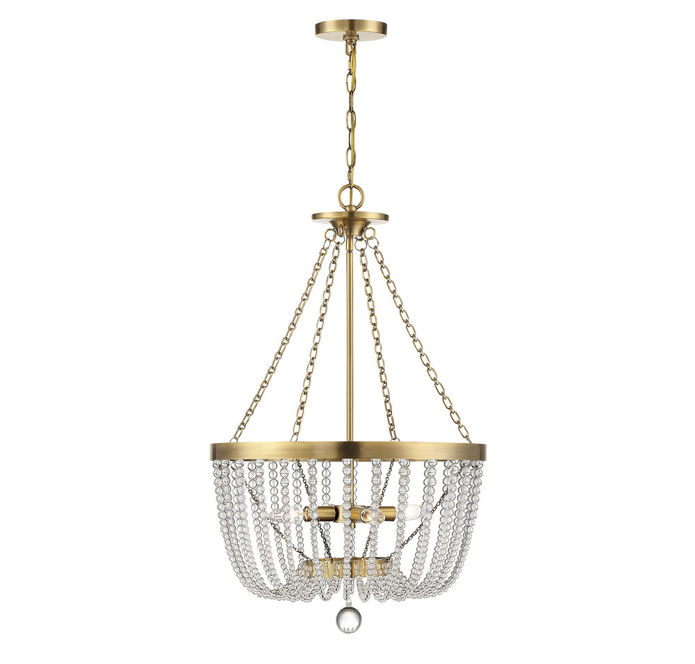 Bergamo 4-Light Pendant in Warm Brass