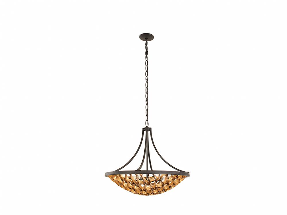 Ventura 6-Light Pendant in Matte Black and Gold