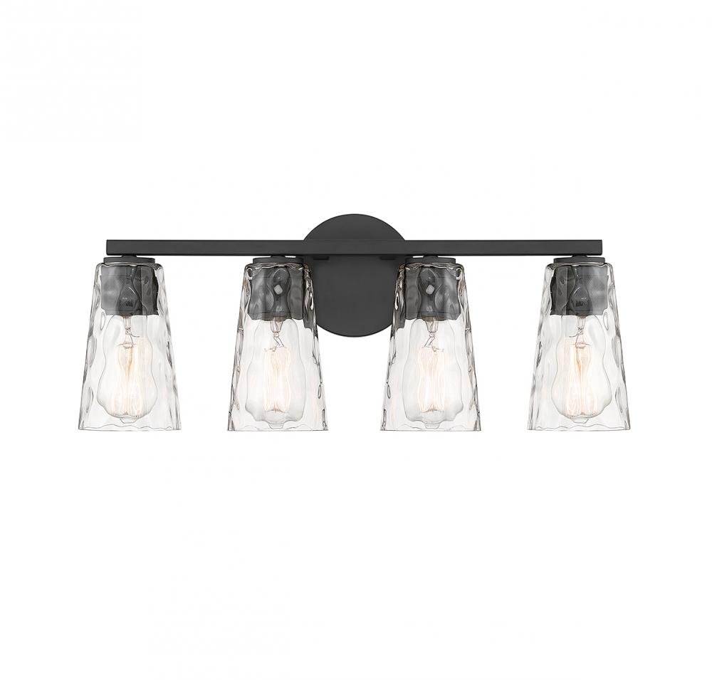 Gordon 4-Light Bathroom Vanity Light in Matte Black