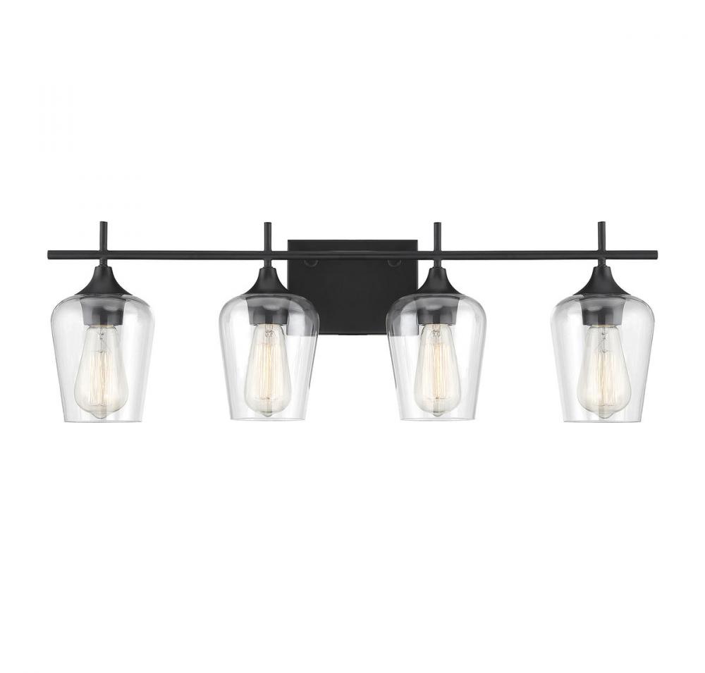 Octave 4-Light Bathroom Vanity Light in Black