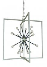 Framburg Limited Editions F-L1146 SP/MBLACK - 16-LIGHT SATIN PEWTER/MATTE BLACK FOYER PYXIS CHANDELIER