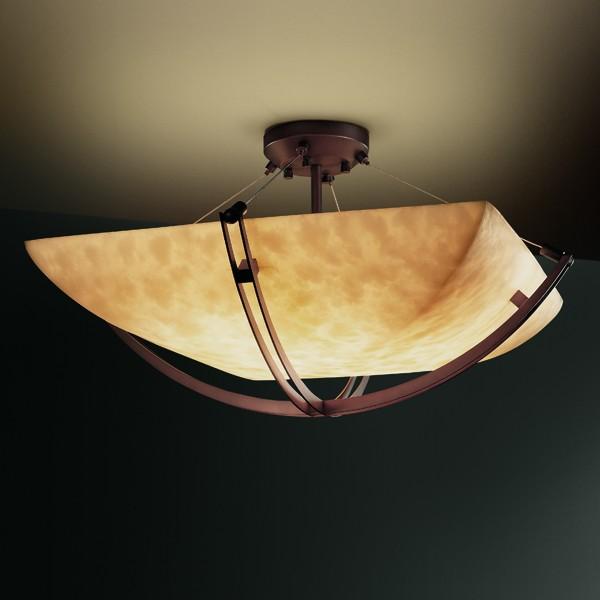 36" LED Semi-Flush Bowl w/ Crossbar