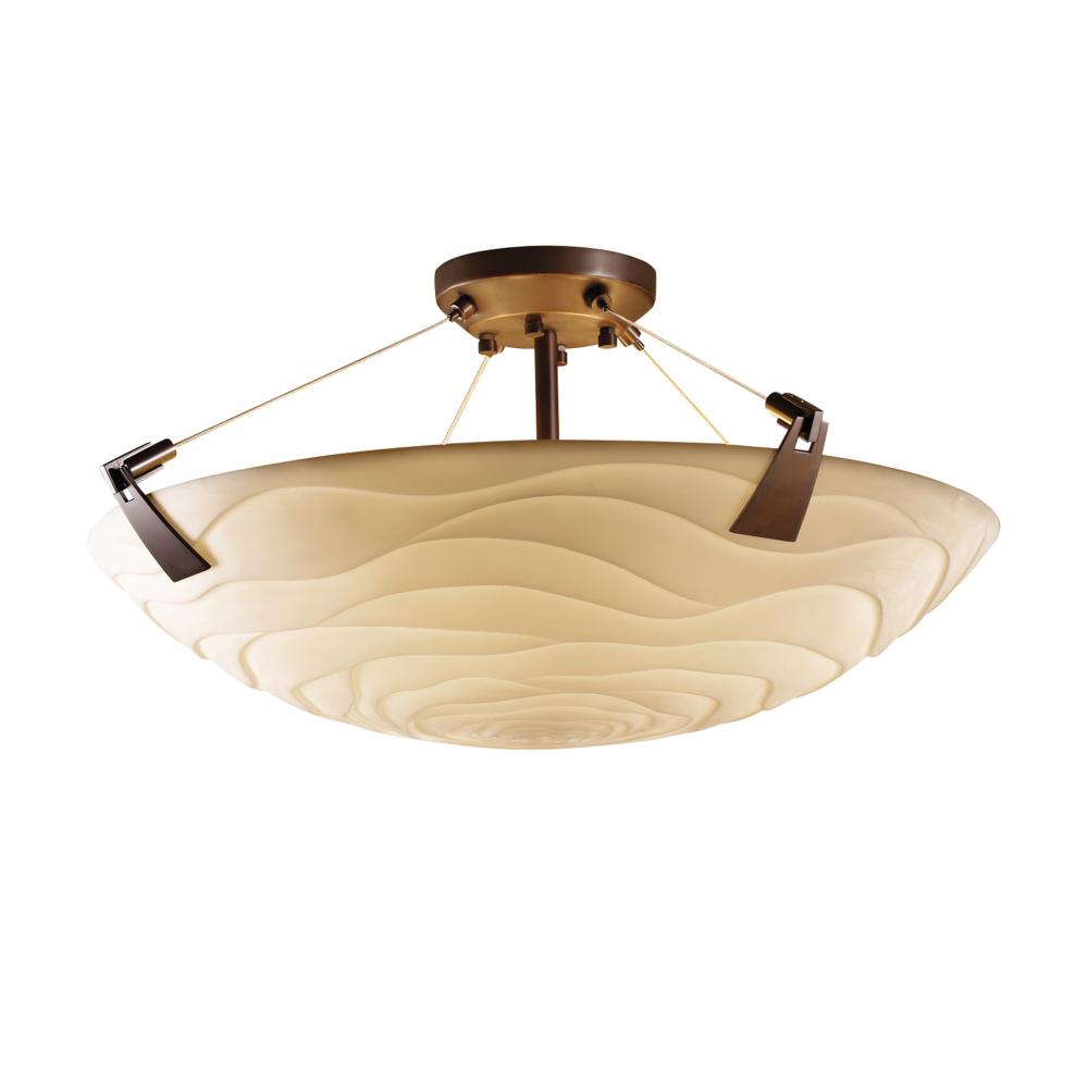 24" LED Semi-Flush Bowl w/ Tapered Clips