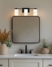 Justice Design Group ALR-8443-15-MBLK - Era 3-Light Bath Bar