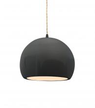 Justice Design Group CER-6530-GRY-MBLK-BEIG-TWST - Small Globe 1-Light Pendant