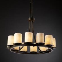 Justice Design Group POR-8763-10-SAWT-MBLK - Dakota 12-Light Ring Chandelier (Tall)