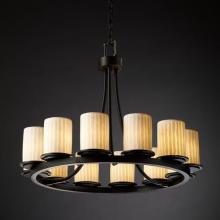 Justice Design Group POR-8768-10-SAWT-NCKL - Dakota 12-Light Ring Chandelier (Short)