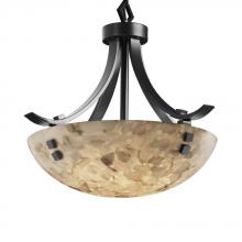 Justice Design Group ALR-9751-25-MBLK-F1-LED-3000 - 18" Pendant Bowl - Flat Bars w/ Finials