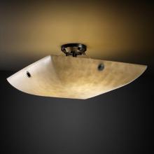 Justice Design Group CLD-9654-35-MBLK-F1-LED-6000 - 36" Semi-Flush Bowl w/ Pair Cylindrical Finials