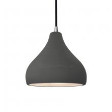 Justice Design Group CER-6560-GRY-NCKL-BKCD - Small Droplet 1-Light Pendant