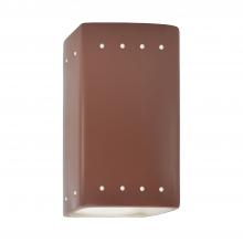 Justice Design Group CER-0925-CLAY - Small Rectangle w/ Perfs - Open Top & Bottom