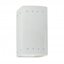 Justice Design Group CER-0925-WTWT - Small Rectangle w/ Perfs - Open Top & Bottom