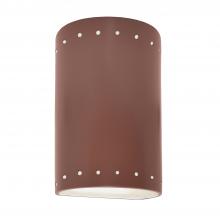 Justice Design Group CER-0990-CLAY - Small Cylinder w/ Perfs - Closed Top
